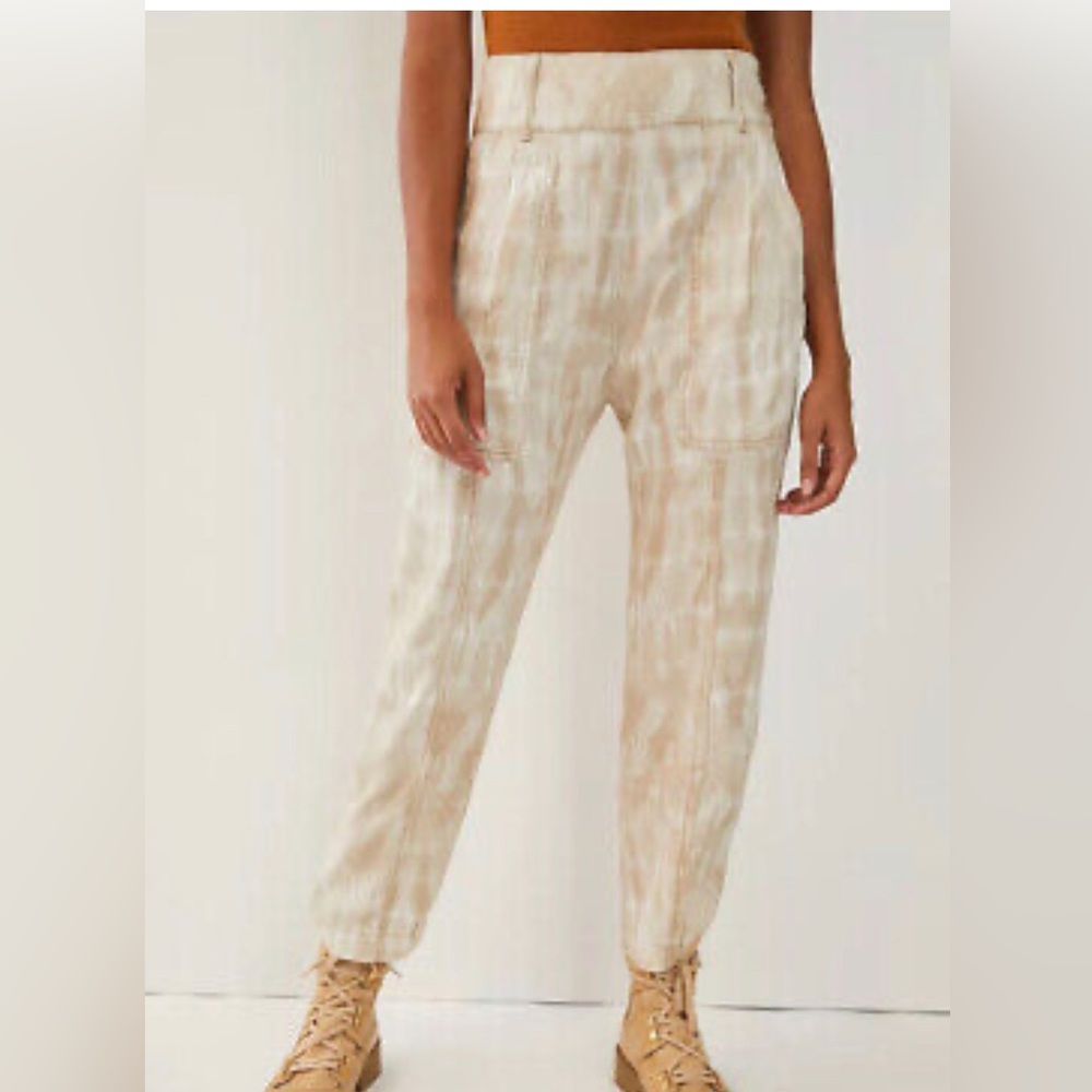 - NWT Anthropologie Mitra relaxed Tie-Dye High Waist ankle Pants